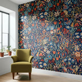 Trädgården Midnight Multi by Boråstapeter Whimsical Floral Wallpaper – Schumacher 2095
