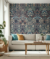 Blomstervall Midnight Multi by Boråstapeter Arts & Crafts Floral Wallpaper – Schumacher 2097