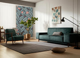 Hidden Ivy Blue by Boråstapeter Art Deco Botanical Wallpaper – Schumacher 2251