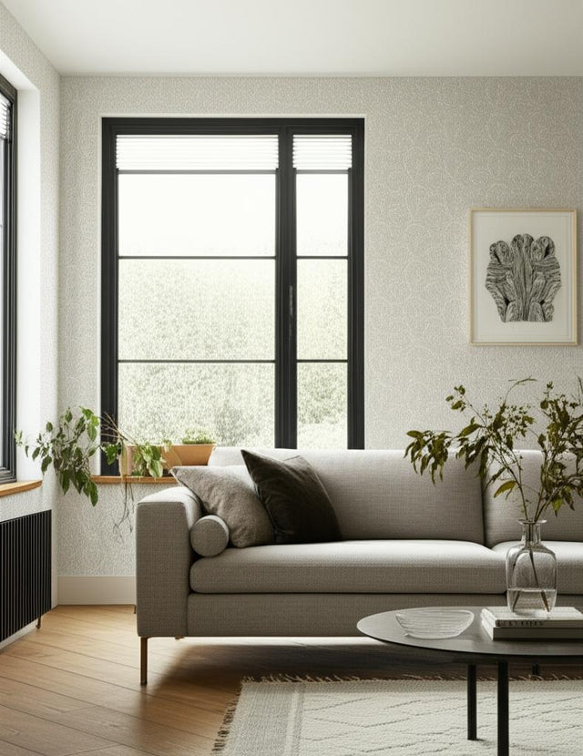 Wild Ferns Stone by Boråstapeter Elegant Scroll Pattern Wallpaper – Schumacher 2255
