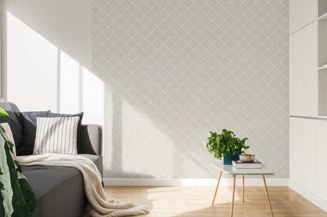 Golden Trellis Grey and Silver by Boråstapeter Trellis Wallpaper – Schumacher 2266