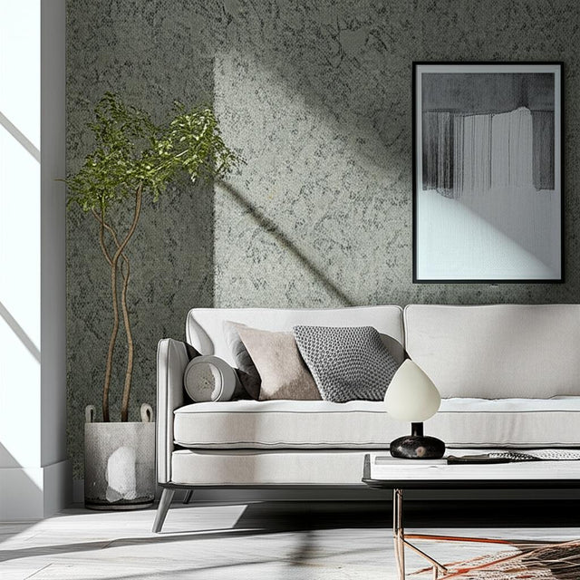 Travertine Spruce by Boråstapeter Textured Green Marble Wallpaper – Schumacher 2288