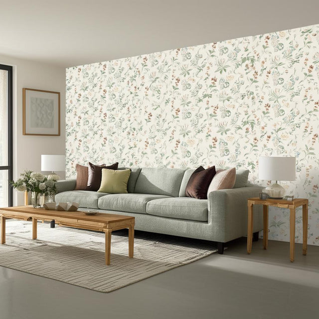 Folklore Ivory and Multi by Boråstapeter Scandinavian Floral Wallpaper – Schumacher 3261