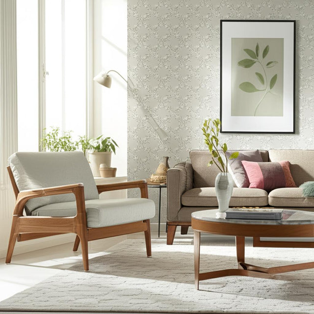 Sommarslöja Sage by Boråstapeter Classic Floral Lattice Wallpaper – Schumacher 3271