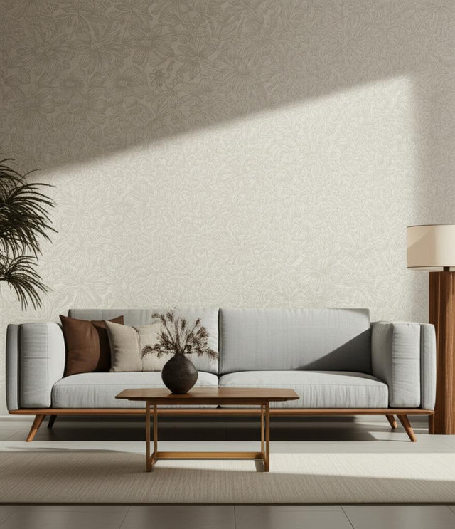 Gabriella Stone Floral Wallpaper by Boråstapeter – Schumacher 3975