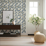 Aratorp Blue Floral Wallpaper by Boråstapeter – Schumacher 4162