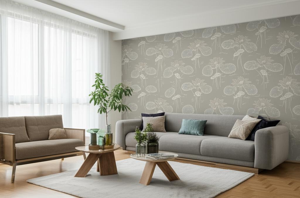 HAGA Stone by Boråstapeter Botanical Art Nouveau Wallpaper – Schumacher 4169