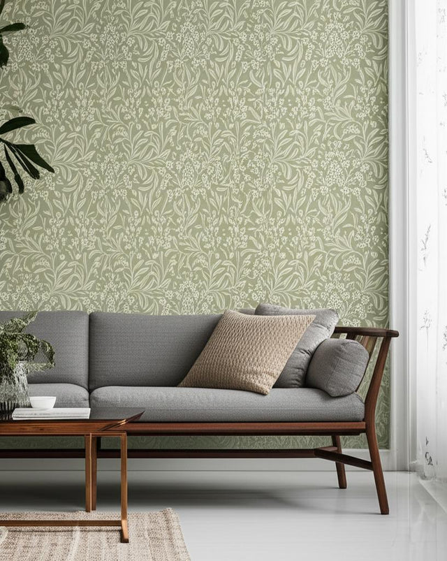 KRYDDHYLLAN Sage Botanical Wallpaper by Boråstapeter – Schumacher 4184