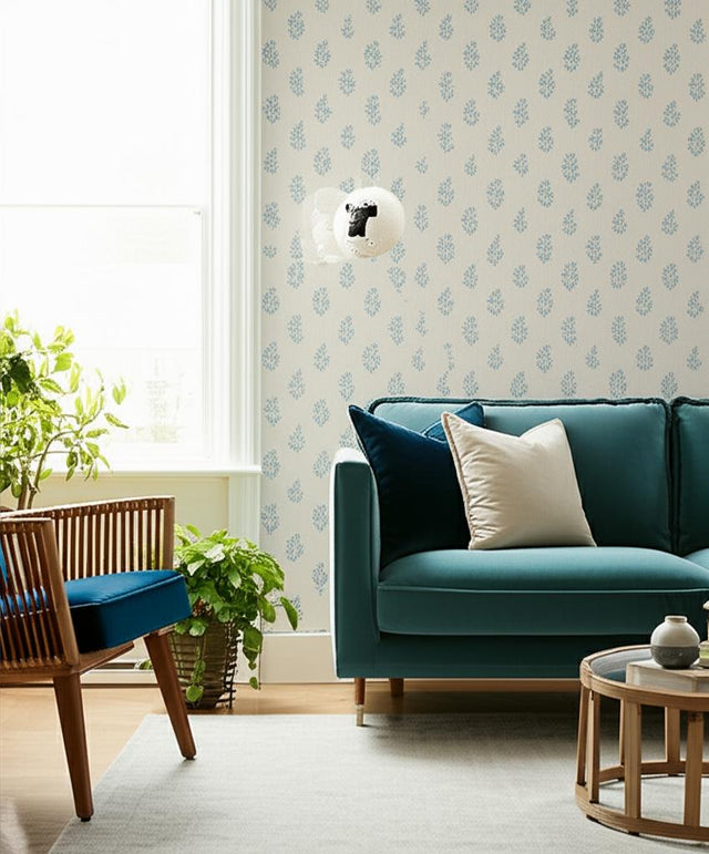 Petit Fleurs Blue by Boråstapeter Dreamy Hand-Painted Floral Wallpaper – Schumacher 4264