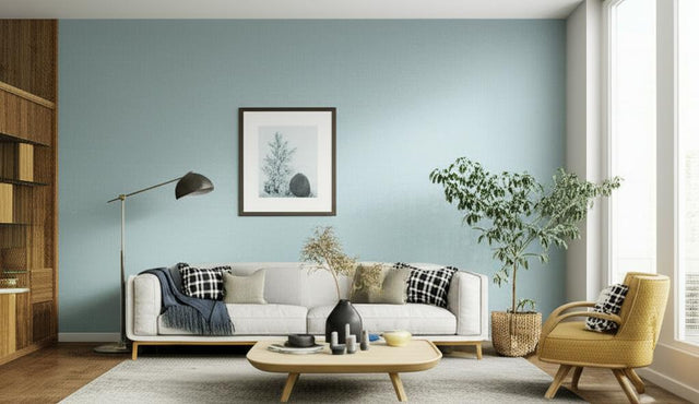 Linen Topaz Blue by Boråstapeter Minimalist Scandinavian Wallpaper – Schumacher 4427