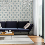 PIGKAMMAREN Blue Medallion Wallpaper by Boråstapeter – Schumacher 4527