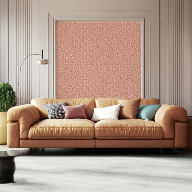 Loka Terracotta by Boråstapeter Geometric Floral Wallpaper – Schumacher 4530
