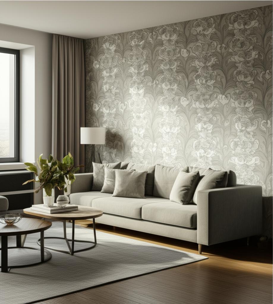 SIRI Grey Floral Wallpaper by Boråstapeter – Schumacher 4540