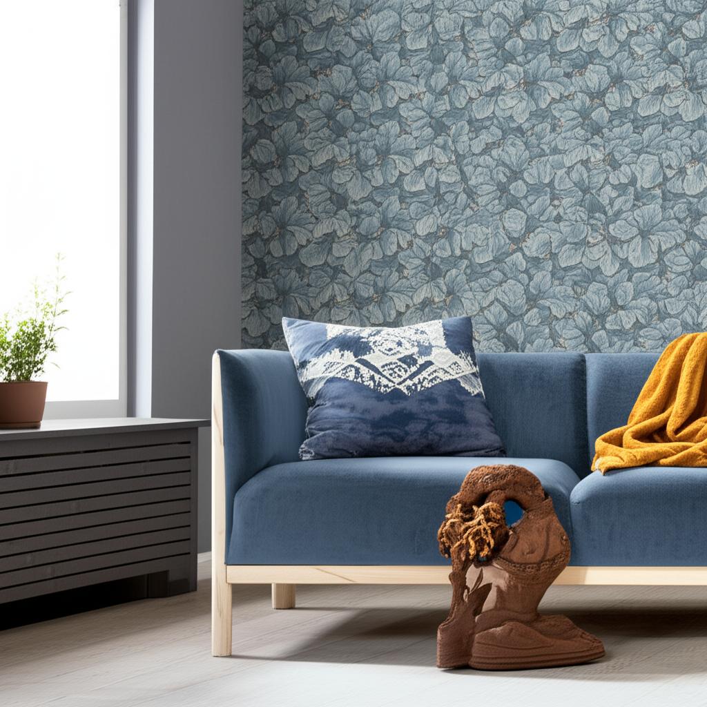 Waldemar Blue Botanical Wallpaper by Boråstapeter – Schumacher 4545