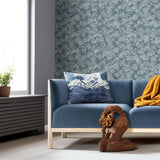 Waldemar Blue Botanical Wallpaper by Boråstapeter – Schumacher 4545