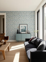 Waldemar Soft Blue by Boråstapeter Lush Leafy Scenic Wallpaper – Schumacher 4546