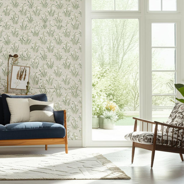 Snödroppe Leaf by Boråstapeter Botanical Wallpaper – Schumacher 4835