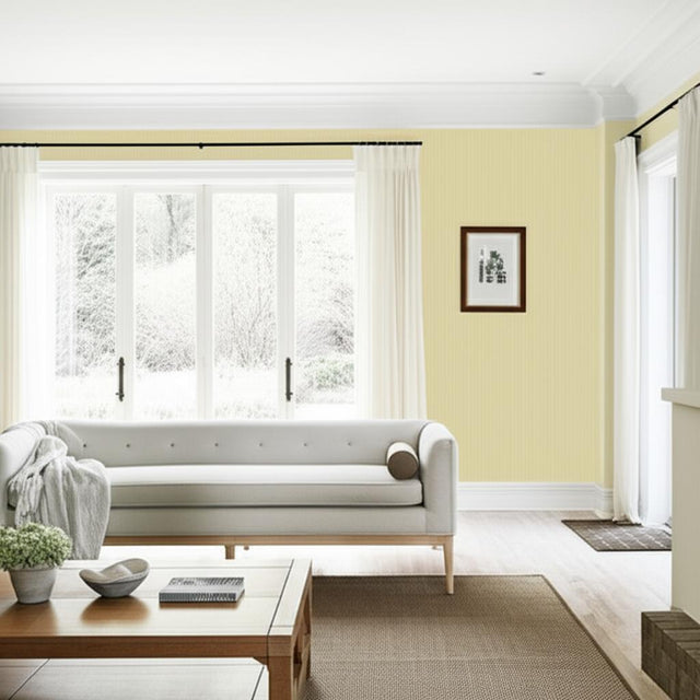 Newport Stripe Maize by Schumacher Classic Pinstripe Wallpaper – Schumacher 203792
