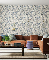 Katmandu Navy by Schumacher Hand Screen Printed Wallpaper – Schumacher 2700201