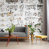 Horses Multi on White by Schumacher Exuberant Prints Collection Wallpaper – Schumacher 2703960