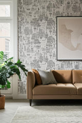 VIEWS OF PARIS Black & White Hand Screen Wallpaper – Schumacher 2705780