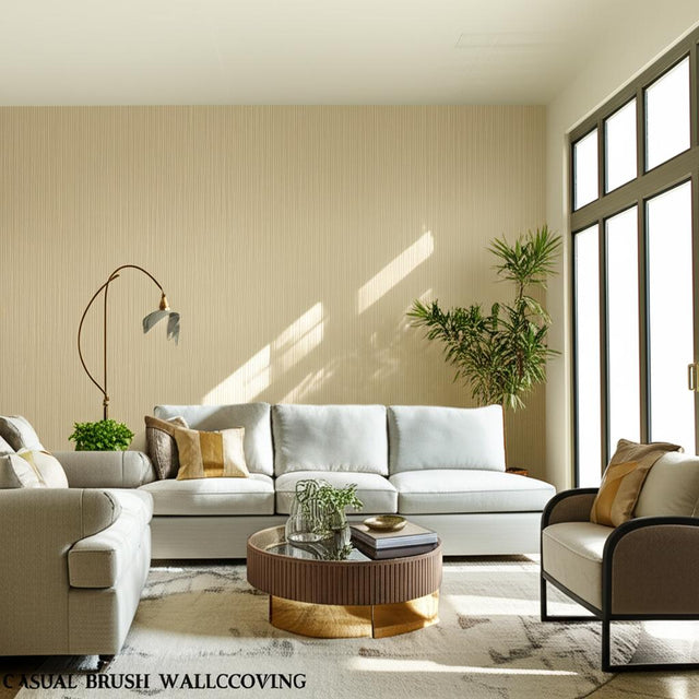 Casual Brush Ivory by Schumacher Handcrafted Textured Wallcovering – Schumacher 2707120