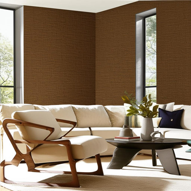 Celebes Sisal Camel Natural Grasscloth Wallpaper – Schumacher 5000731