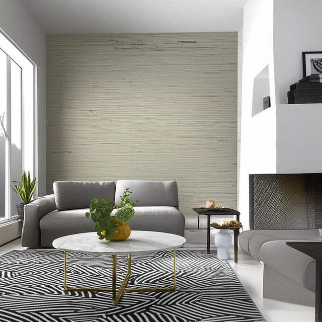 JINAN ARROWROOT Pewter by Schumacher Natural Grasscloth Wallcovering – Schumacher 5000750