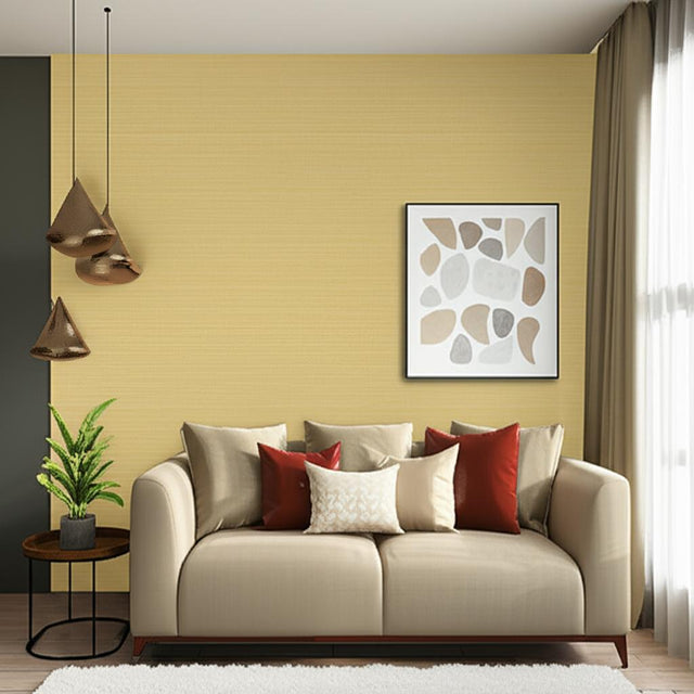 Suwon Sisal Gold Natural Grasscloth Wallpaper – Schumacher 5000762