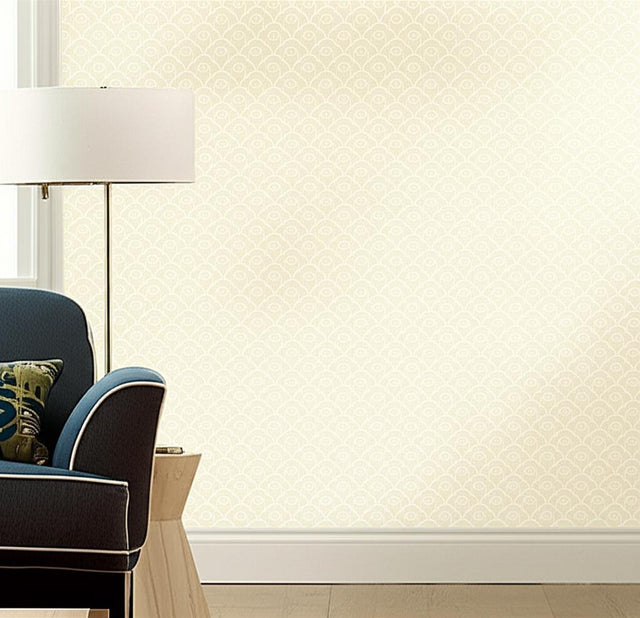 Scallop Filigree Cream by Schumacher Simply Charming Collection Wallpaper – Schumacher 5001050