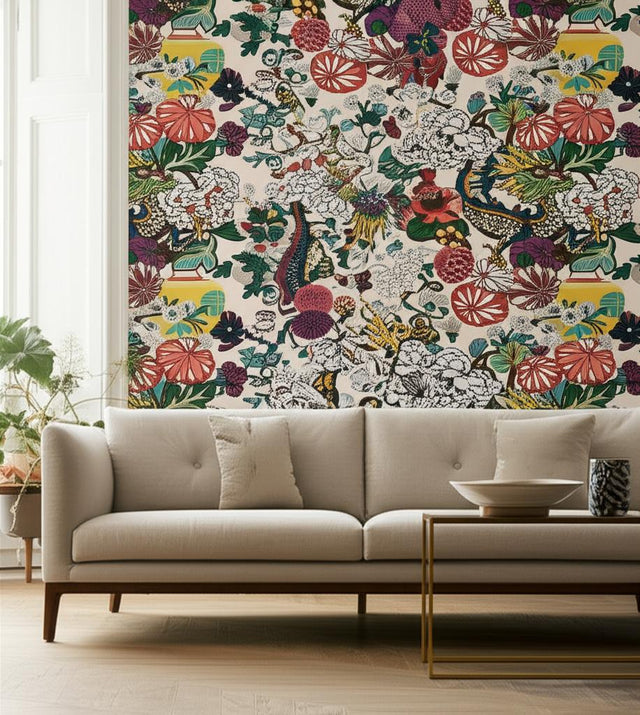 Chiang Mai Dragon Alabaster by Schumacher Chinoiserie Wallpaper – Schumacher 5001063