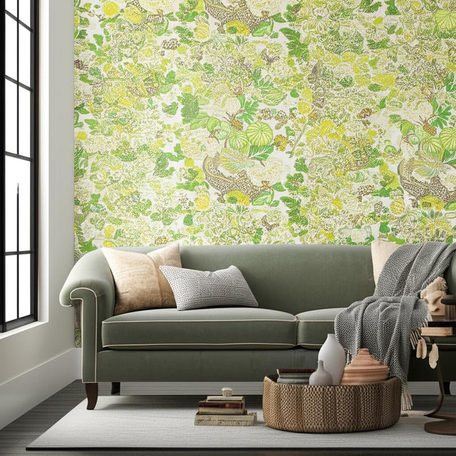 Chiang Mai Dragon Leaf by Schumacher Art Deco Chinoiserie Wallpaper – Schumacher 5001069