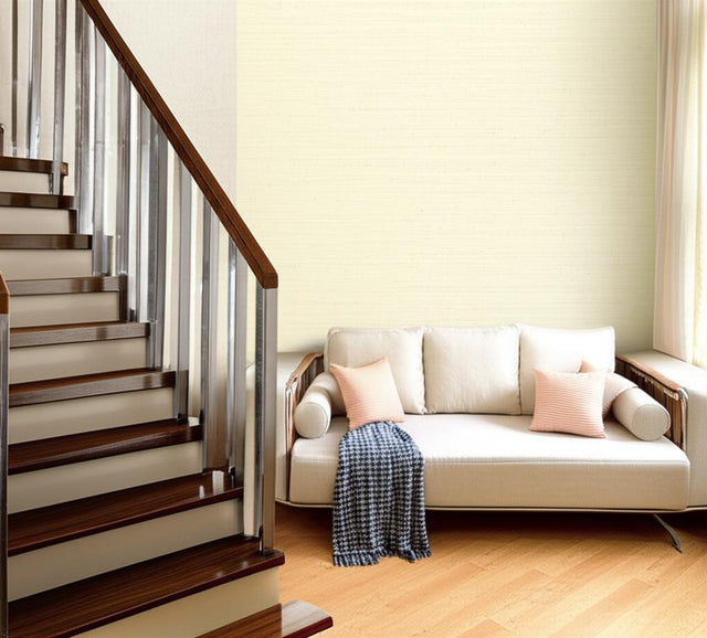 SANGO JUTE Natural by Schumacher Textured Wallpaper – Schumacher 5002120