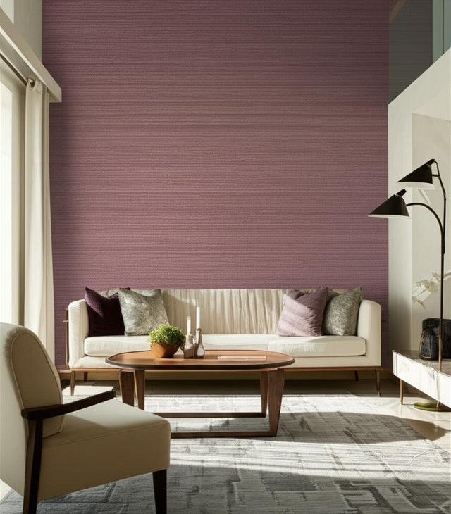 ONNA SISAL Purple Natural Grass Wallcovering – Schumacher 5002193