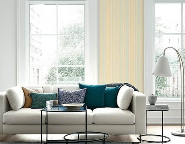 Lucera Stripe Aqua by Schumacher Classic Vertical Stripe Wallpaper – Essential Collection 5002451