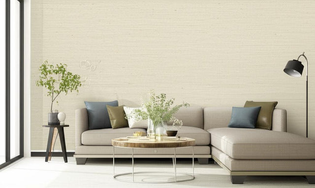 KUMANO JUTE Cream by Schumacher Quiet Beauty Collection Wallcovering – Schumacher 5002800