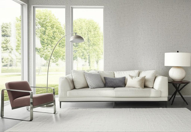 Kyoko Mica Silver Wallcovering by Schumacher – Natural Textures Collection 5002810