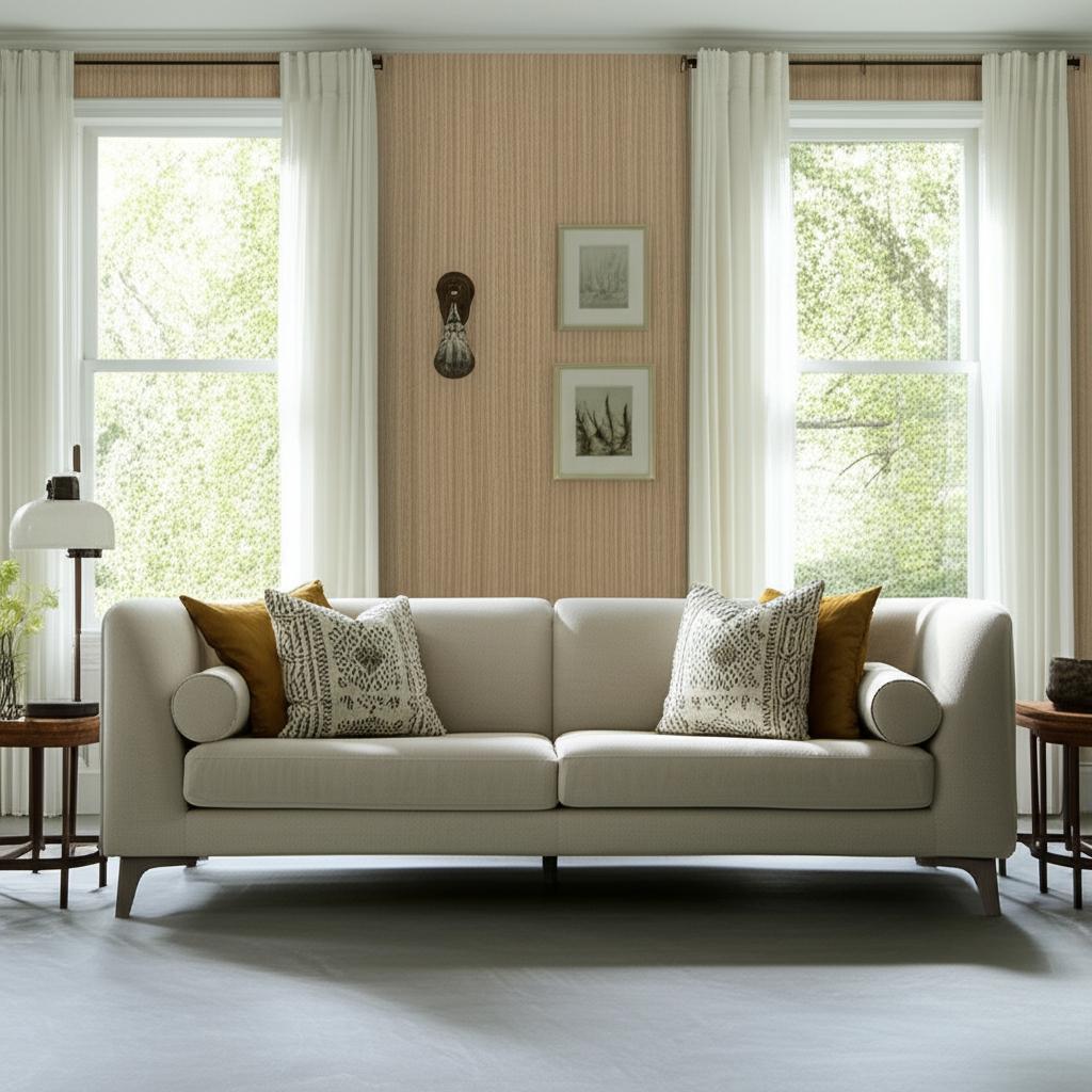 Nami Rushcloth Cork by Schumacher Natural Textured Wallcovering – Schumacher 5002860