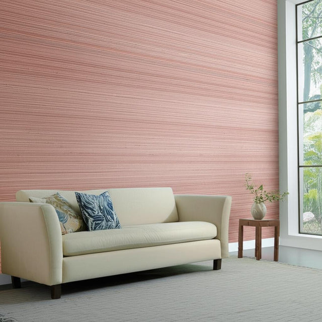 NAMI RUSHCLOTH Woodrose Natural Textured Wallcovering – Schumacher 5002861
