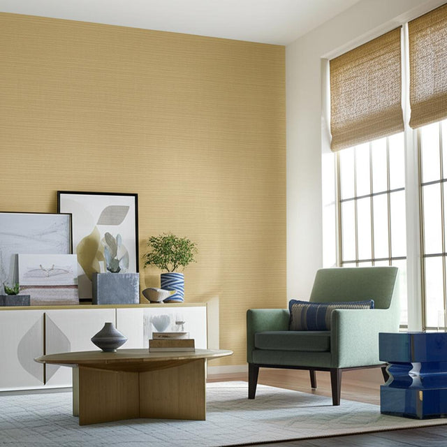 Ayame Sisal Sage by Schumacher Refined Woven Wallcovering – Schumacher 5002905
