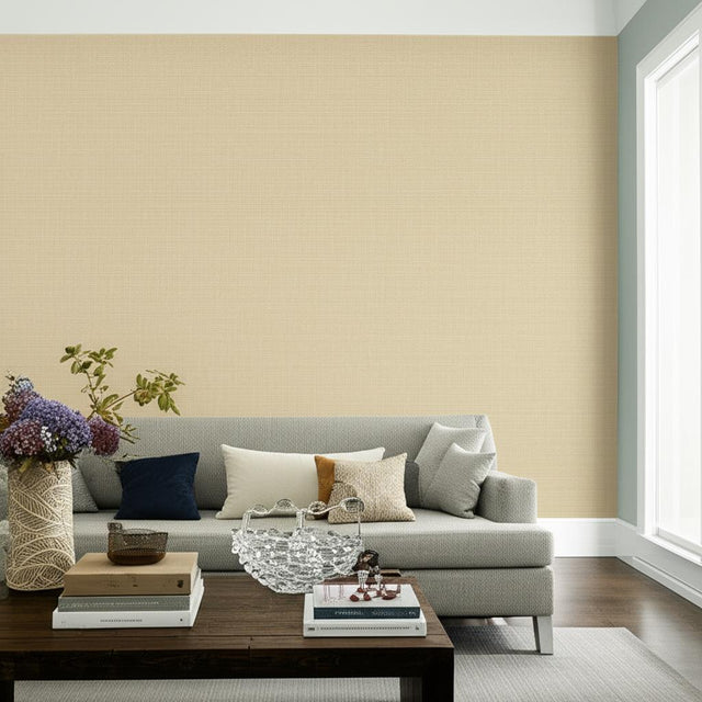 MITSU WEAVE Gold by Schumacher Natural-Fiber Weave Wallpaper – Schumacher 5003050