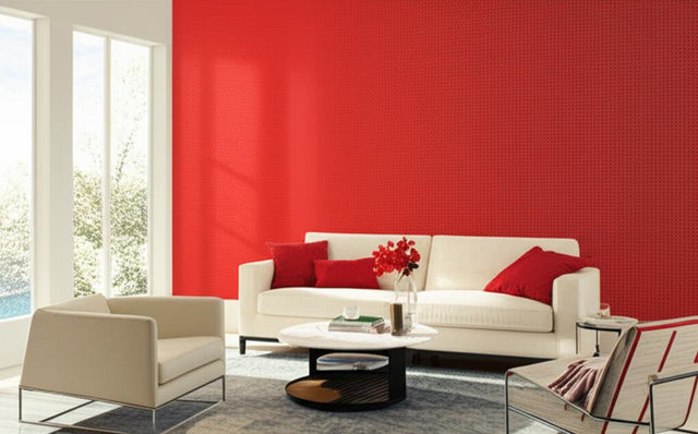 Shake It Up Lacquer Gloss Geometric Red Wallpaper – Schumacher 5003234