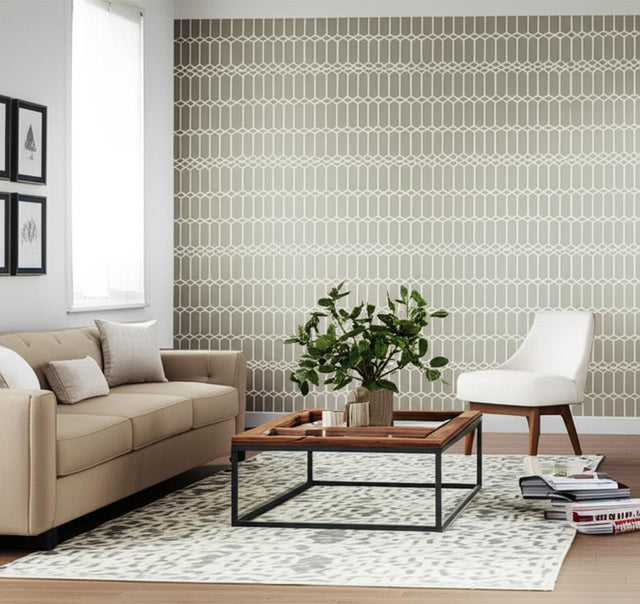 Modern Trellis Silver by Schumacher Geometric Wallpaper – Schumacher 5003282