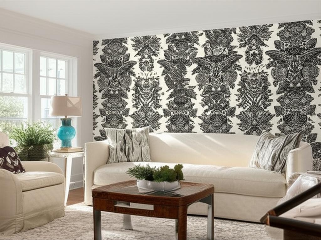 Lace Black & Ivory Hand Screen Printed Wallpaper – Schumacher 5003320