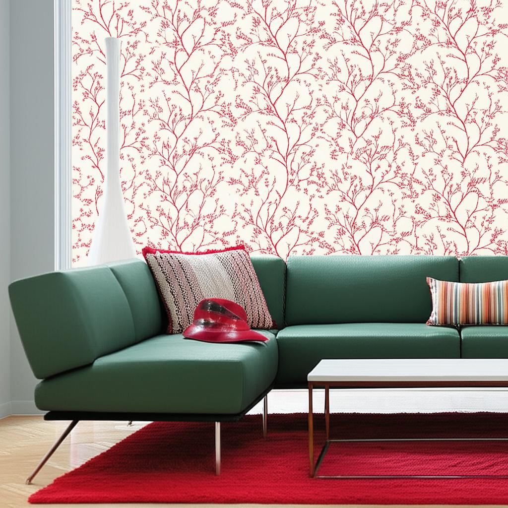 Twiggy Raspberry by Schumacher Hand Screen Printed Botanical Wallpaper – Schumacher 5003343