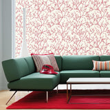 Twiggy Raspberry by Schumacher Hand Screen Printed Botanical Wallpaper – Schumacher 5003343