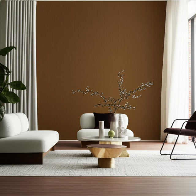 Stratus Umber Embossed Vinyl Wide Width Wallpaper by Schumacher – 5003454