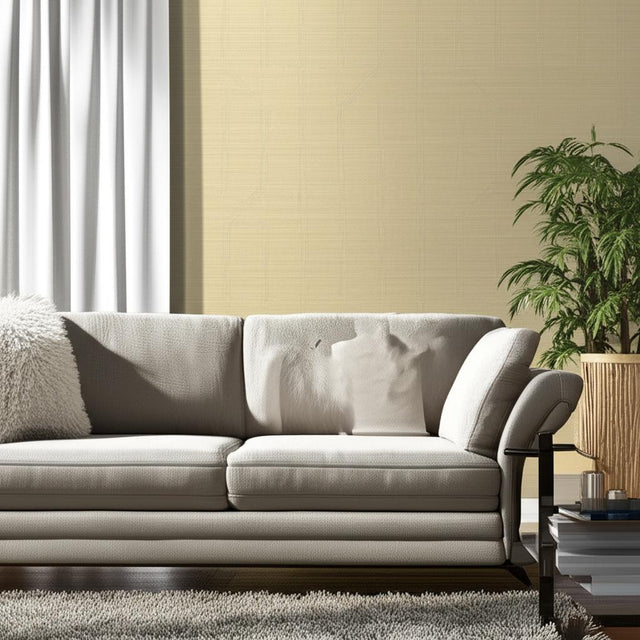 Linyi Embroidered Fret Sisal Cream Wallcovering by Schumacher – 5003550