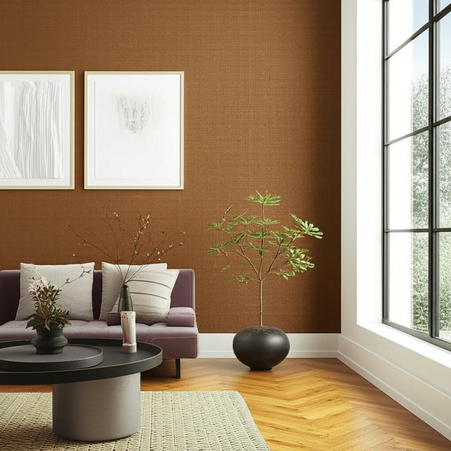 Linyi Ground Chestnut by Schumacher Atelier Collection Wallcovering – Schumacher 5003594