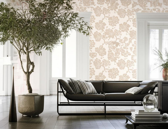 Albero Floreale Damask Petal by Schumacher Elegant Floral Damask Wallpaper – Schumacher 5003621